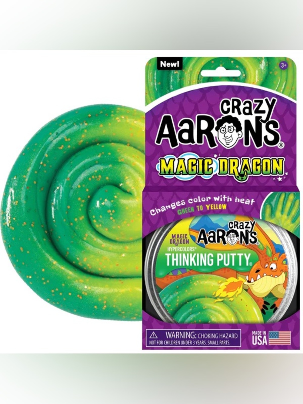Crazy Aaron’s Magic Dragon Hypercolors Thinking Putty Color Changing Sensory
